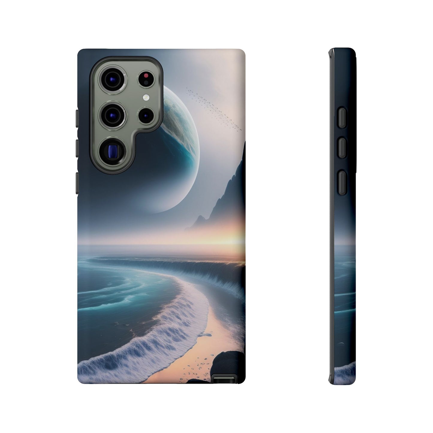 Galaxy Ocean Phone Case — Surreal Planet Beach Tough Case