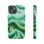 Stylish Phone Case, Tough Case, Green Abstract Design, Cell Phone Cover, Unique Gift, Trendy Accessory