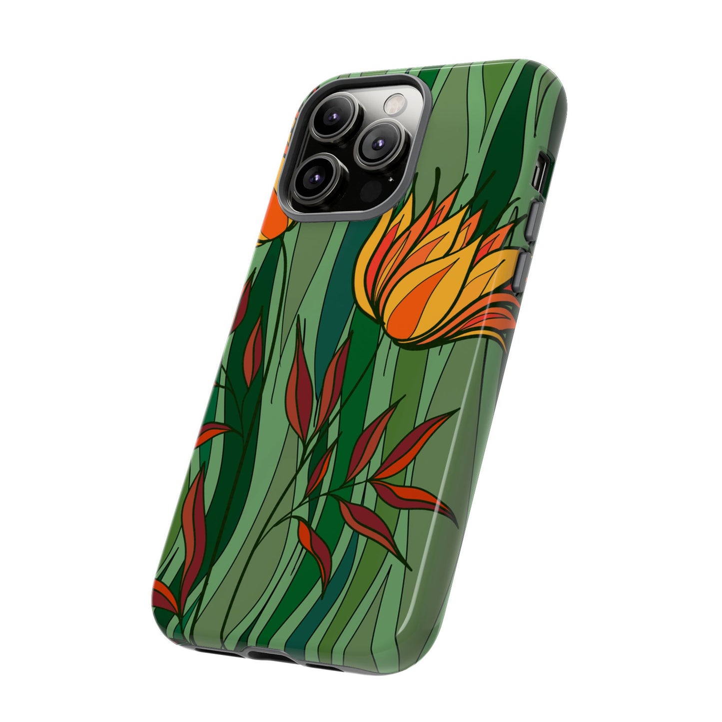 Vibrant Floral Phone Case, Nature-Inspired Tough Case, Eco-Friendly Cover, Unique Gift for Nature Lovers, Spring Decor