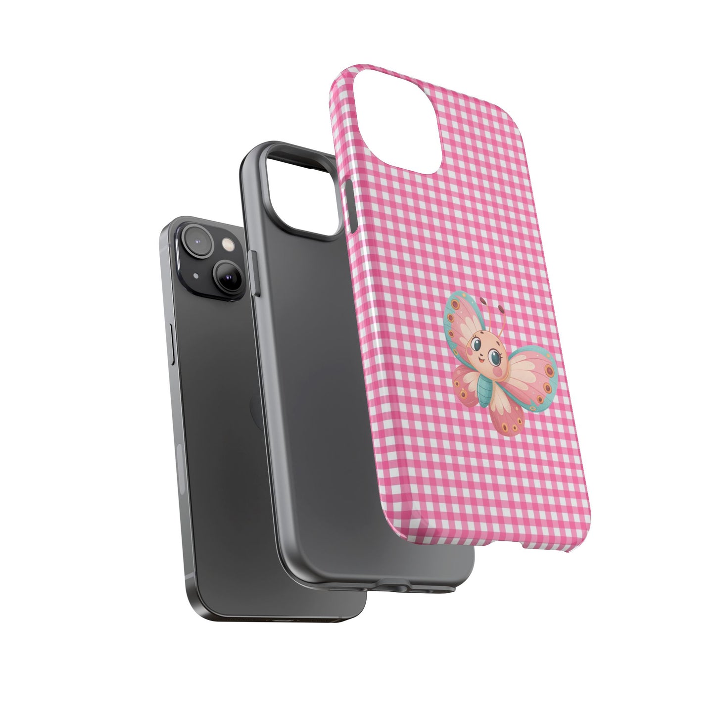 Cute Butterfly Phone Case, Tough Cases, Floral Phone Accessory, Gift for Her, Spring Fashion, Kids' Birthday Present, Pastel Aesthetic