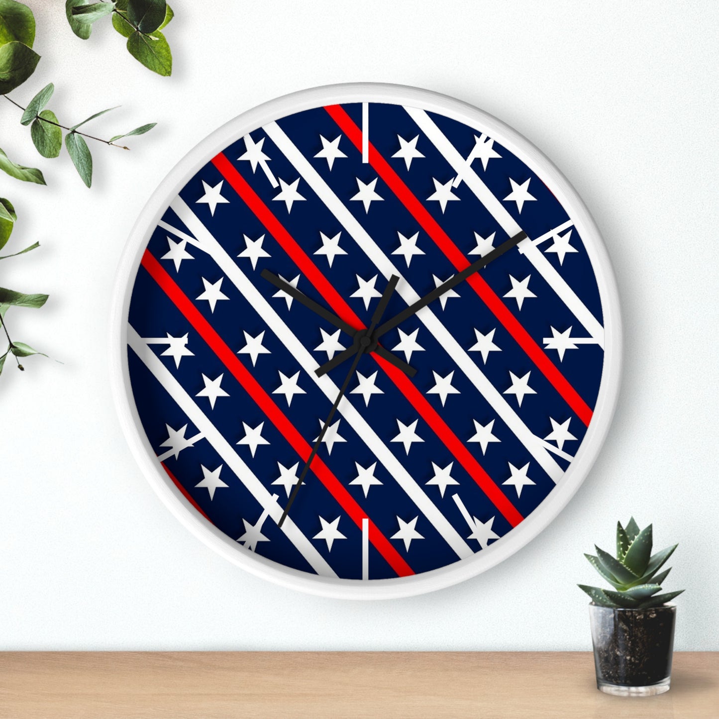 Wall Clock Red white and blue