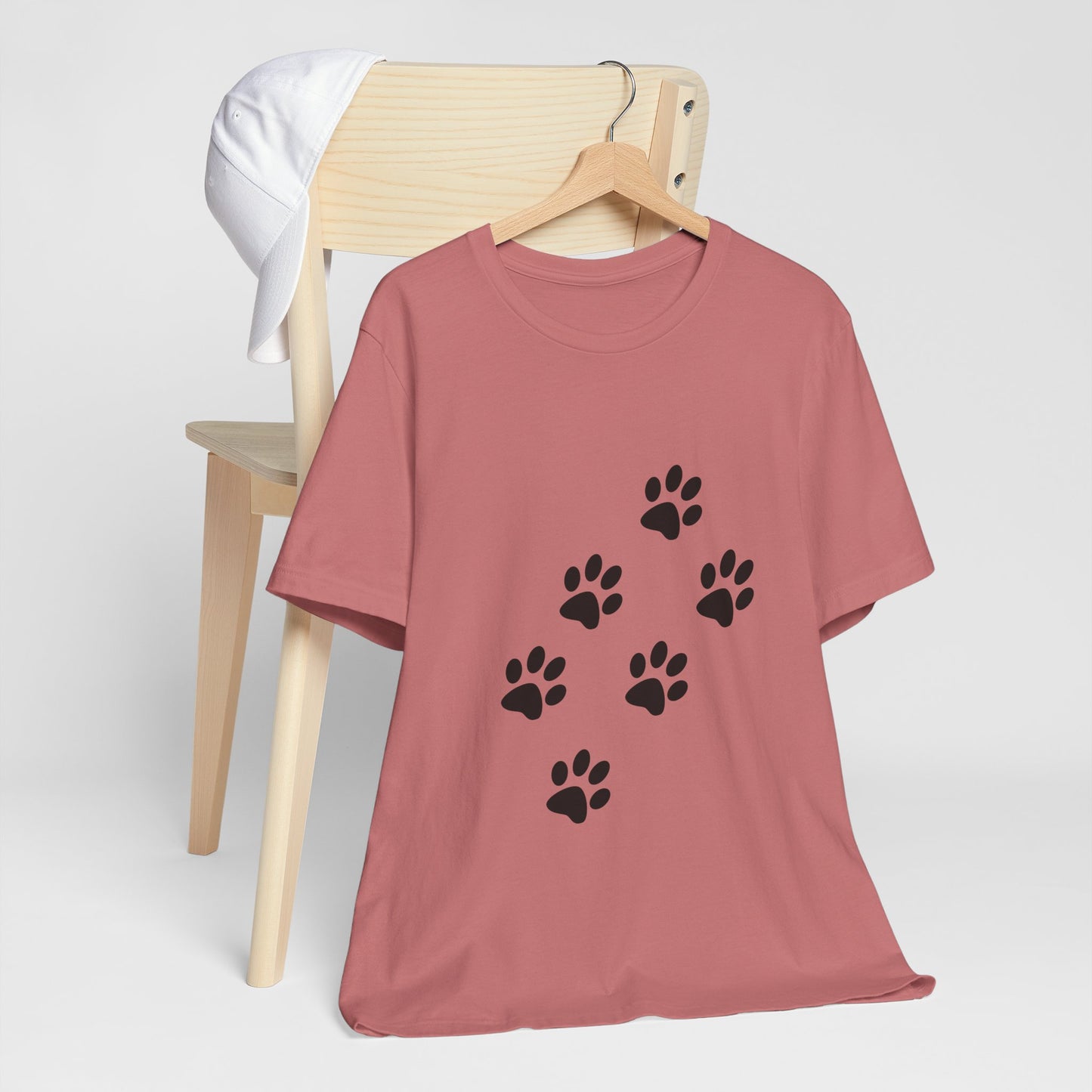Paw Print Short Sleeve Tee | Unisex Animal Lover Shirt, Pet Owner Gift, Casual Wear, Gifts for Dog Lovers, Comfortable T-Shirt