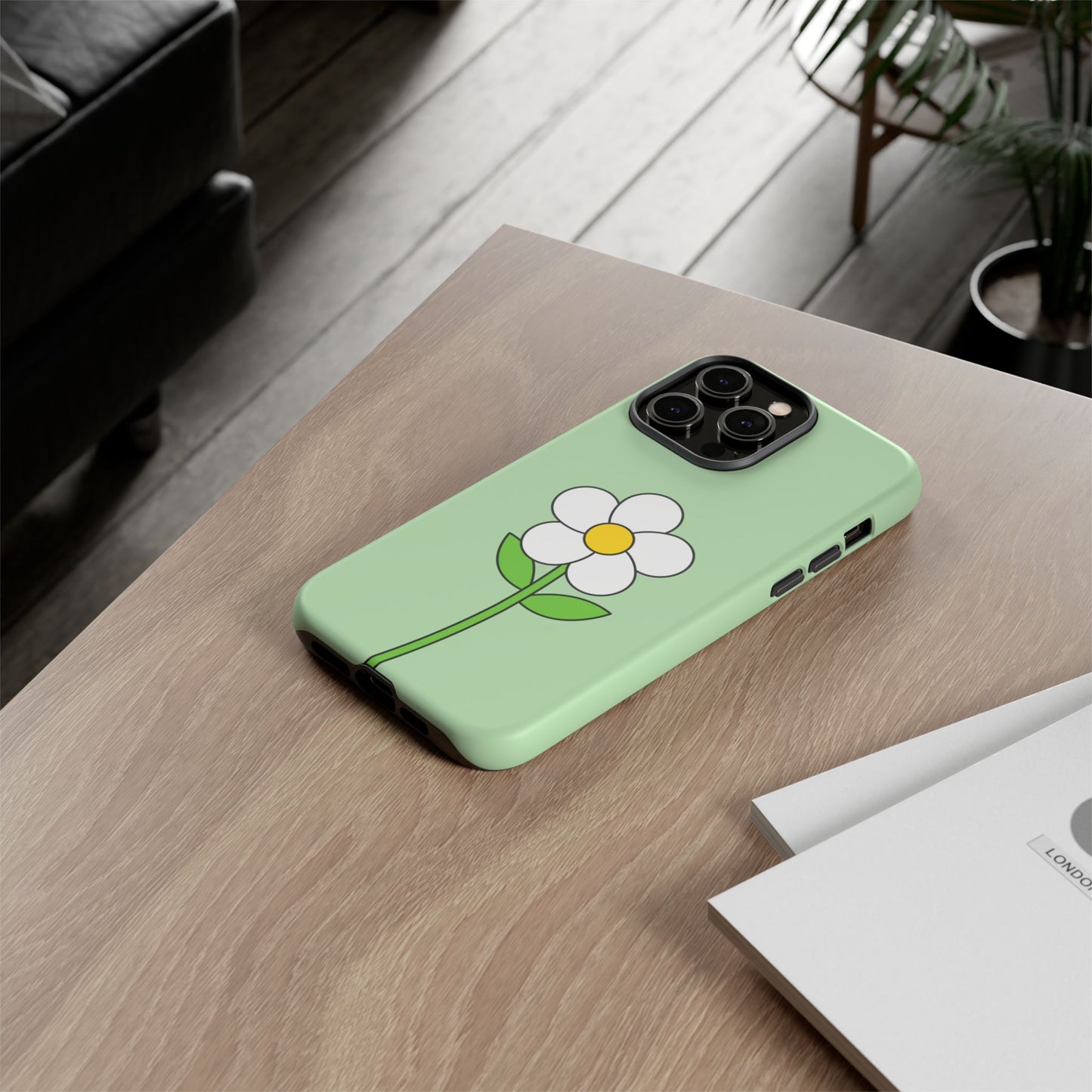 Floral Phone Case - Tough Cases for Nature Lovers, Cute Green Flower Design, iPhone Cover, Gift for Her, Spring Accessories