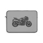 Motorcycle Lover's Laptop Sleeve - Perfect Gift for Bikers, Tech Enthusiasts, Students, Travel Accessories, Black and Grey Design