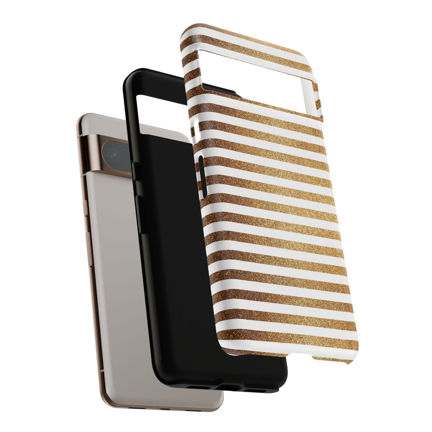 Glamorous Gold Striped Phone Case | Tough Cases, Stylish Phone Cover, Chic Accessories, Gift for Her, Fashionable Tech