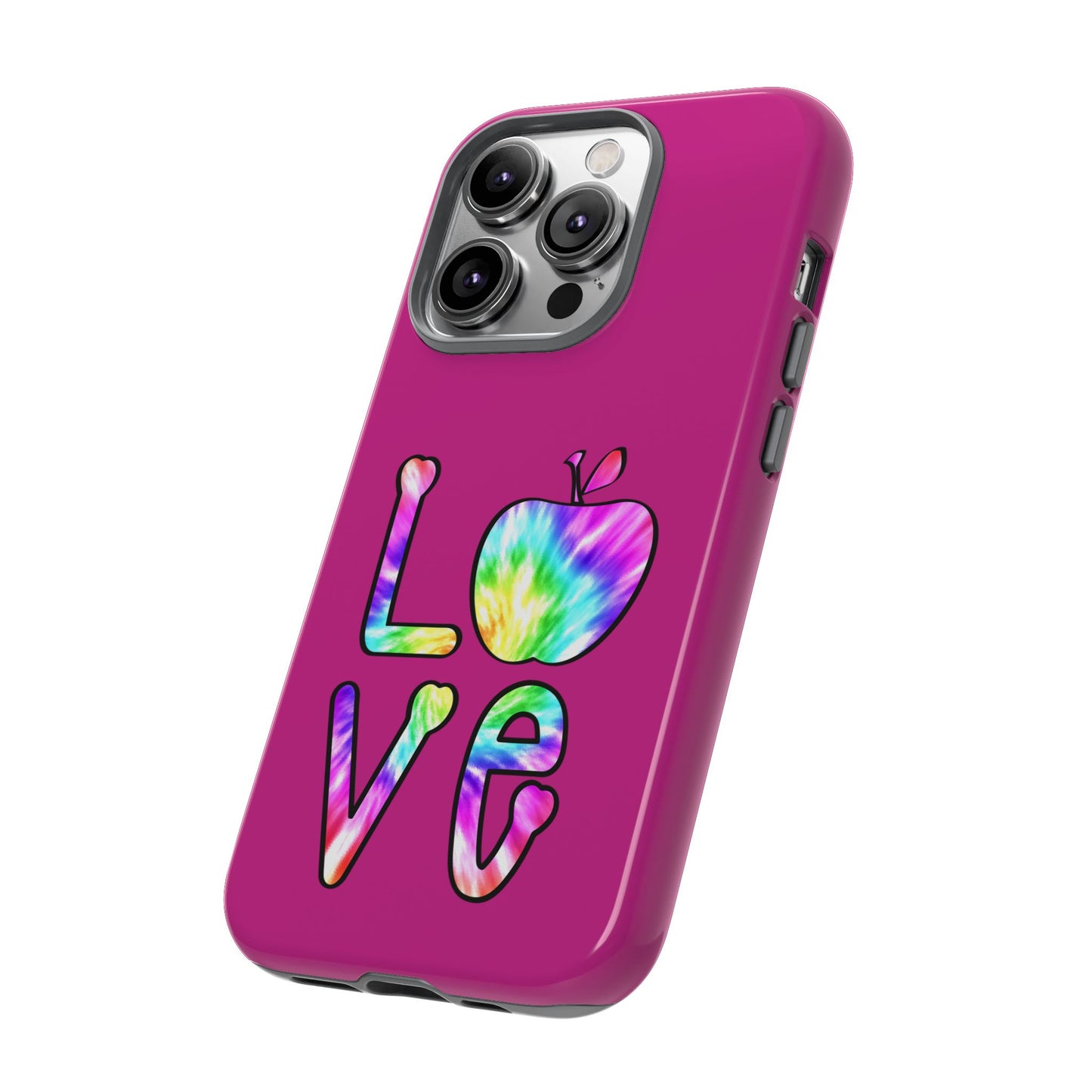 Colorful Love Phone Case, Tough Cases for iPhone, Cute Phone Accessory, Gift for Her, Summer Vibe Phone Cover
