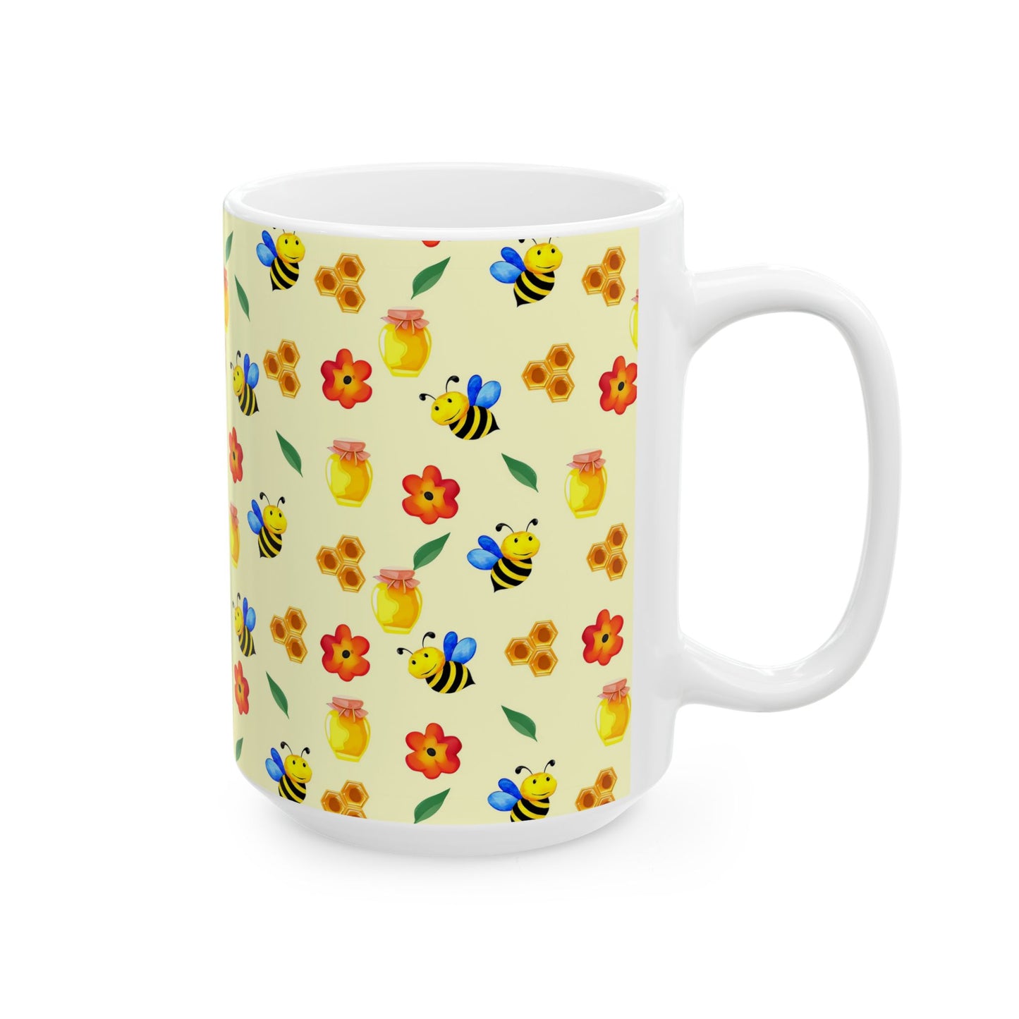 Bee Themed Ceramic Mug - Cute Honey Bee Design, Perfect Gift for Bee Lovers