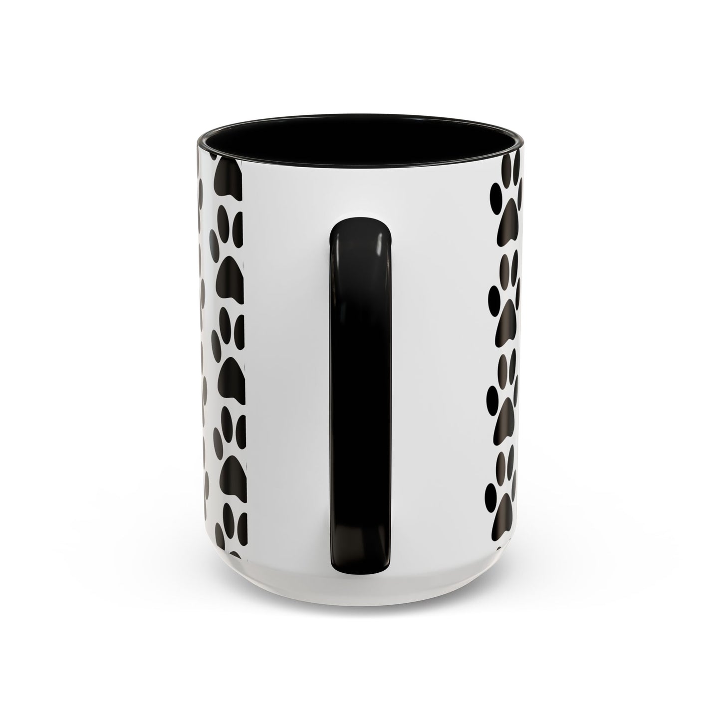 Paw Print Accent Coffee Mug - Dog Lover Gift, Black and White Pet Mug, Cute Animal Decor, Personalized Pet Owner Present, Coffee Tea Cup