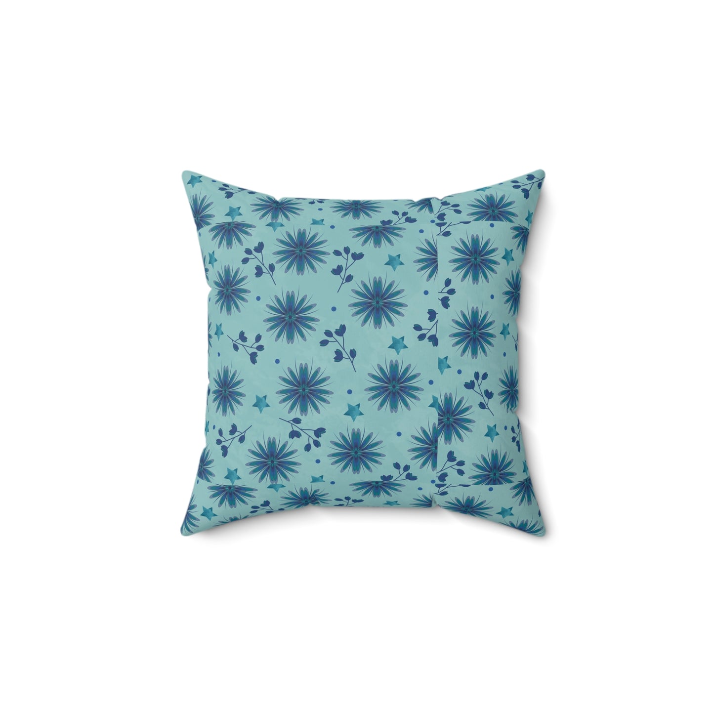Blue Floral Decorative Pillow, Cozy Couch Accent, Home Decor, Gift for Her, Boho Throw Pillow