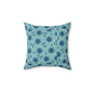 Blue Floral Decorative Pillow, Cozy Couch Accent, Home Decor, Gift for Her, Boho Throw Pillow