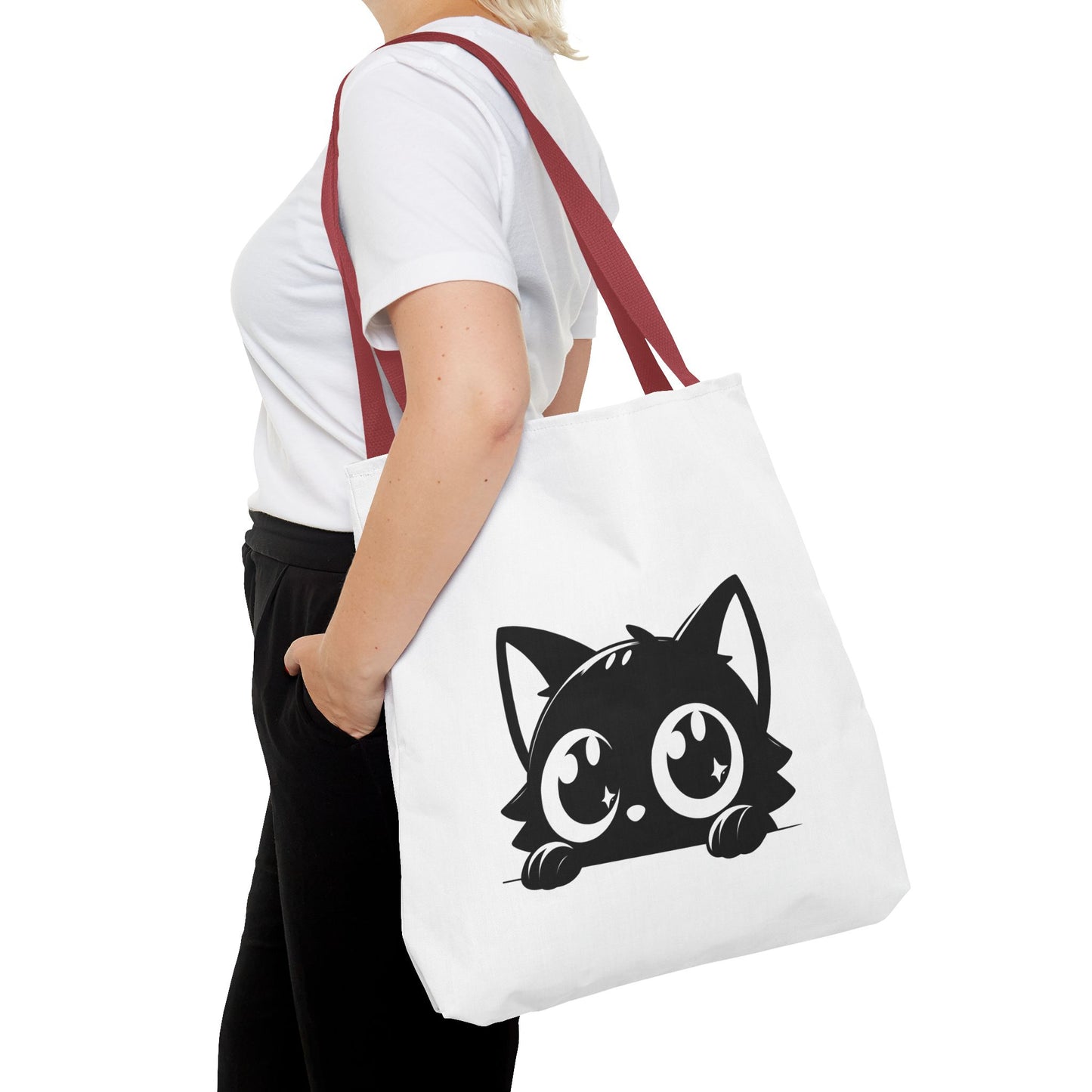 Adorable Cat Face Tote Bag | Cute Kitten Shopping Bag | Gift for Cat Lovers | Everyday Use | Eco-Friendly Accessory