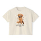 Best Dog Mom Boxy Tee - Golden retriever