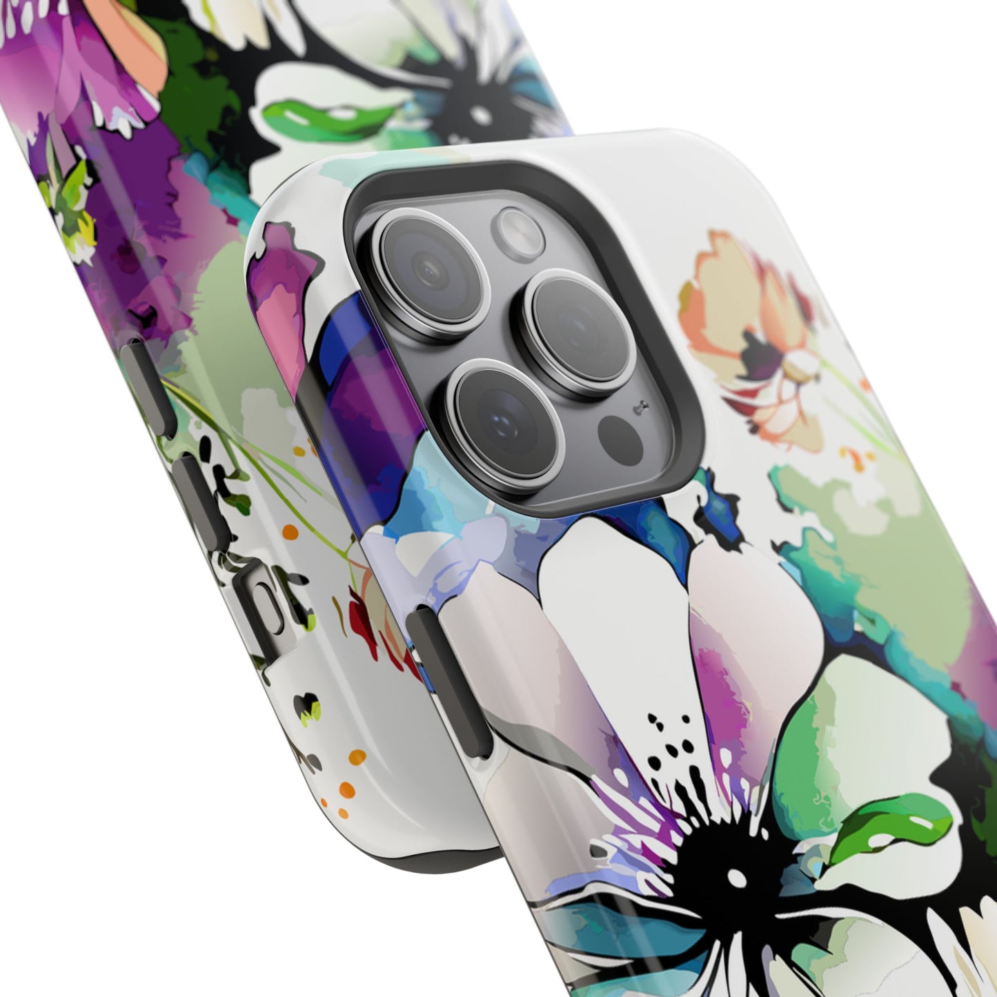 Floral Watercolor Magnetic Phone Case — Impact‑Resistant Protective Cover