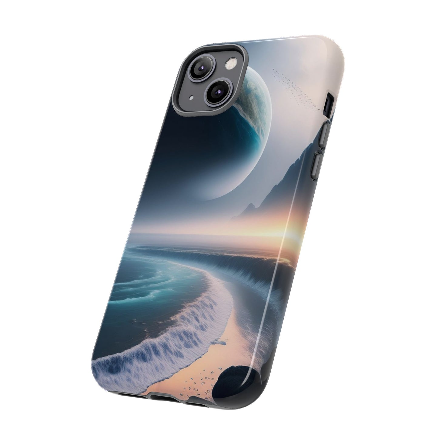 Galaxy Ocean Phone Case — Surreal Planet Beach Tough Case