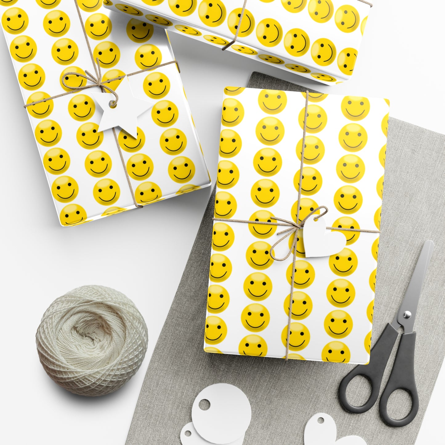 Smiley Face Gift Wrap Papers | Fun Wrapping Stationery for Birthdays, Holidays, Parties, Celebrations, and Gifts