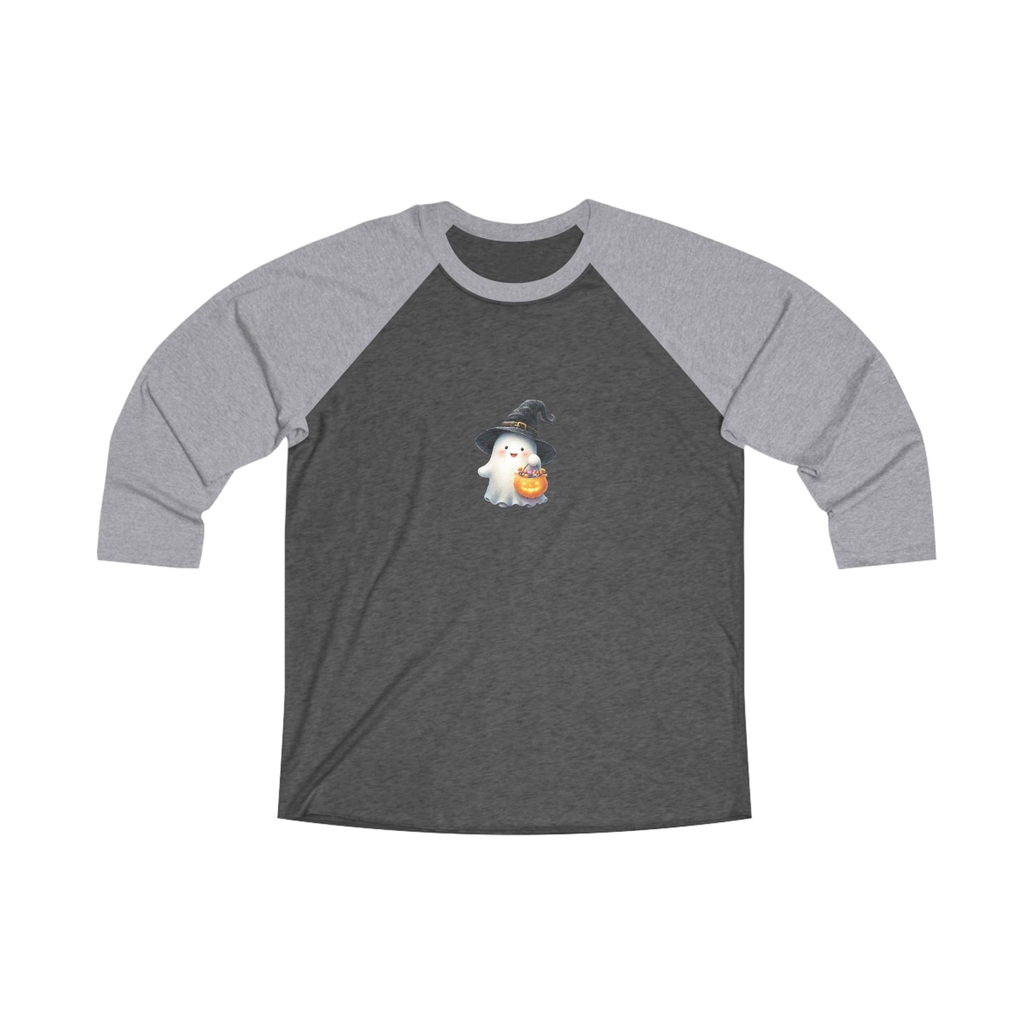 Halloween Ghost Raglan Tee, Unisex Shirt, Spooky Season Apparel, Cute Fall Top, Perfect for Halloween Parties, Trick or Treat Shirt