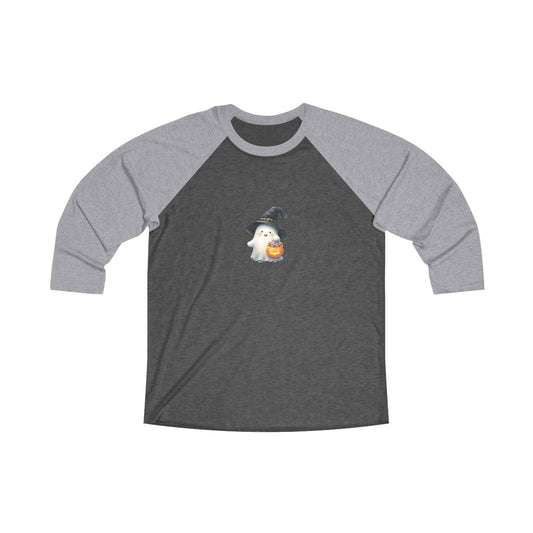 Halloween Ghost Raglan Tee, Unisex Shirt, Spooky Season Apparel, Cute Fall Top, Perfect for Halloween Parties, Trick or Treat Shirt