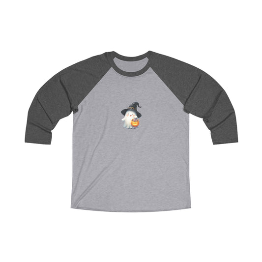 Halloween Ghost Raglan Tee, Unisex Shirt, Spooky Season Apparel, Cute Fall Top, Perfect for Halloween Parties, Trick or Treat Shirt