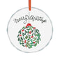 Christmas Heart Crystal Ornament – Merry Christmas Mistletoe Glass Decoration
