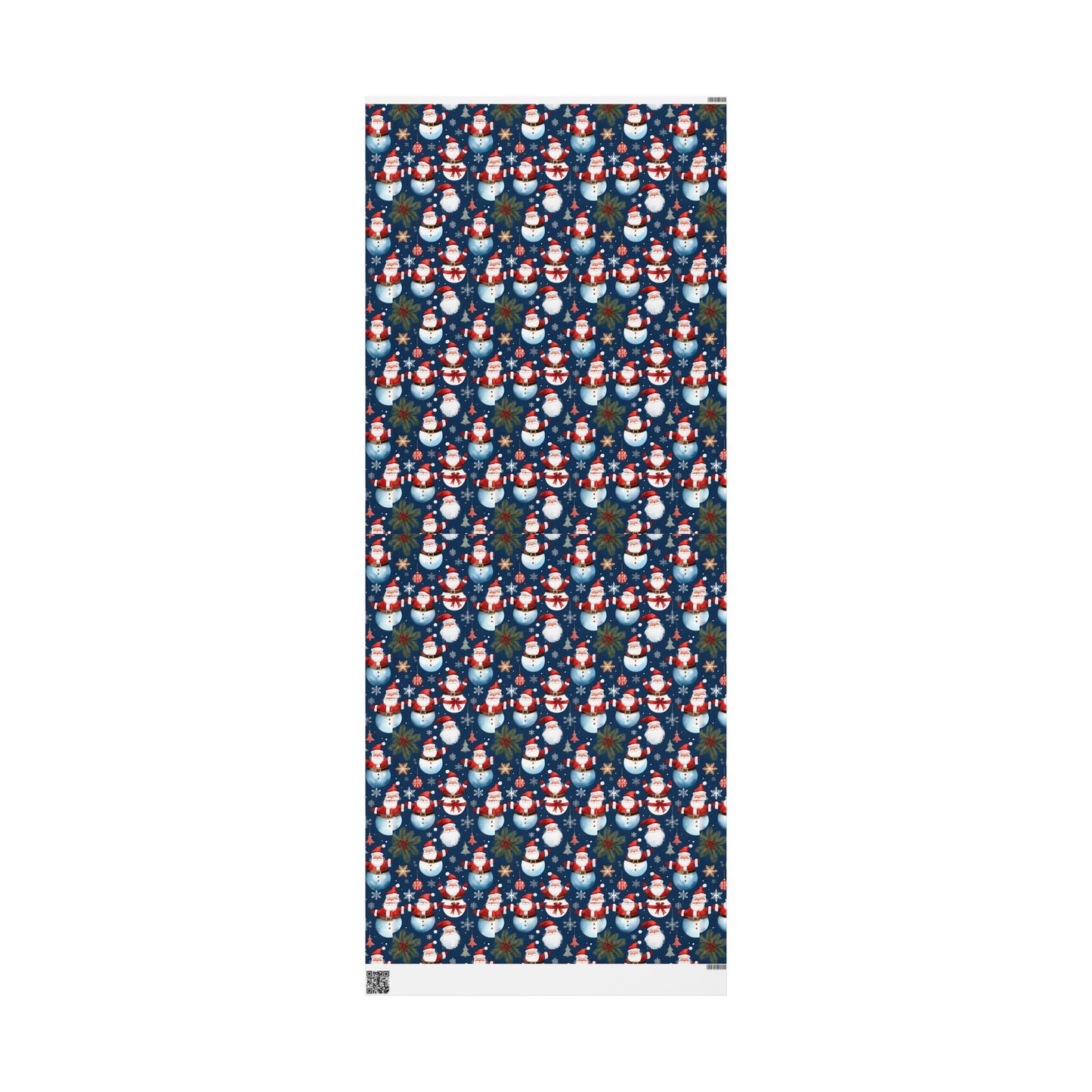 Christmas Snowman & Santa Wrapping Paper Roll — Festive Holiday Gift Wrap