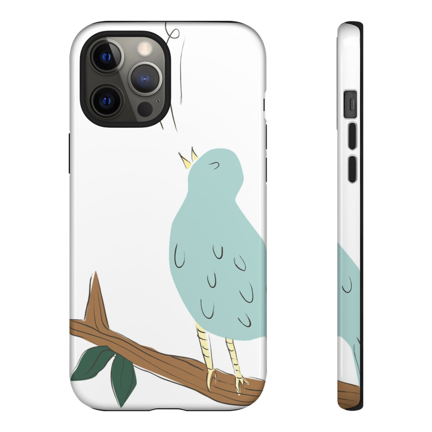 Birdsong Phone Case — Cute Blue Bird on Branch Protective Case