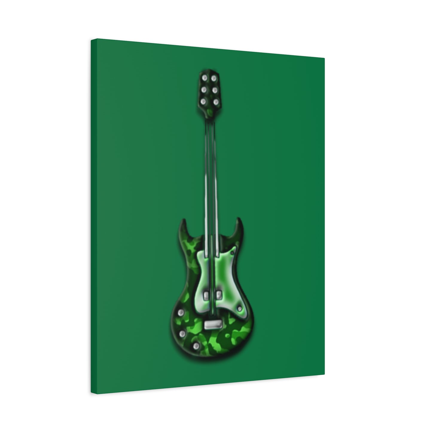 Green Electric Guitar Canvas Art, Music Wall Decor, Rock n Roll Gift, Guitar Lover's Art, Stretched Green Canvas, Home Theater Decor
