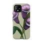 Floral Phone Case - Tough Cases, Purple Flower Design, Cell Phone Accessories, Gift for Her, Nature Lover Essentials