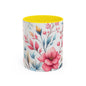 Floral Accent Coffee Mug - Perfect Gift for Tea Lovers, Home Decor, Kitchen Accessories, Mother's Day, Coffee Enthusiasts