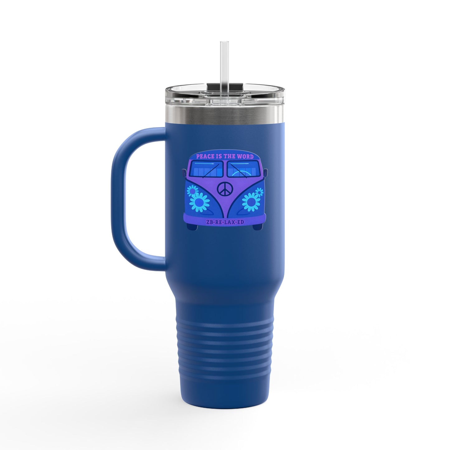 Peaceful Vibes Insulated Travel Mug | 40oz Cooler, Eco-Friendly Drinkware, Unique Gift for Travelers, Road Trip Essential, Custom Cup