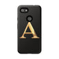 Custom Phone Case with Gold Letter A, Monogrammed Gift, Tough Protective Case, Personalized Phone Accessory, Unique Phone Cover