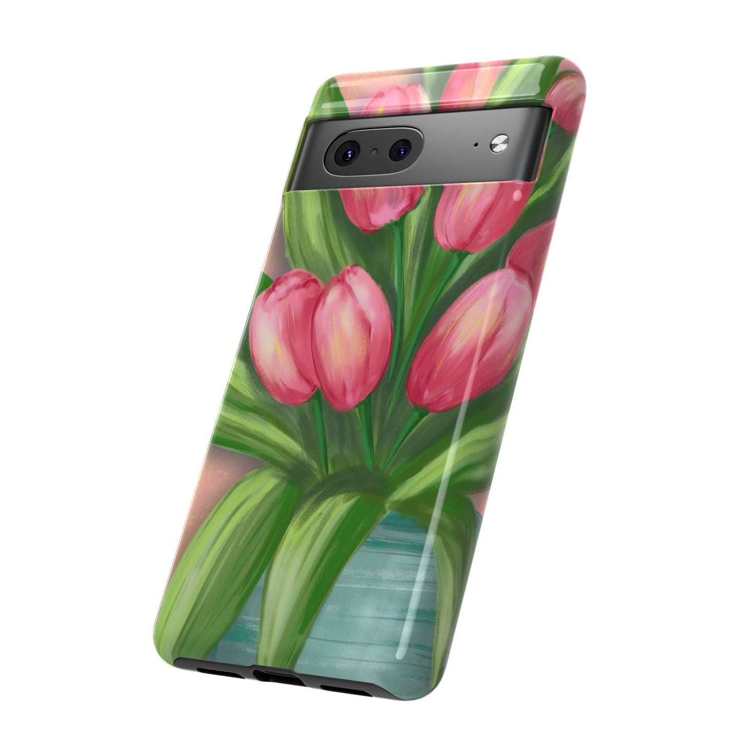 Floral Phone Case with Vibrant Tulips - Tough Cases for Garden Lovers, Spring Gifts, Nature Enthusiasts, Unique Gadget Accessories, [...]