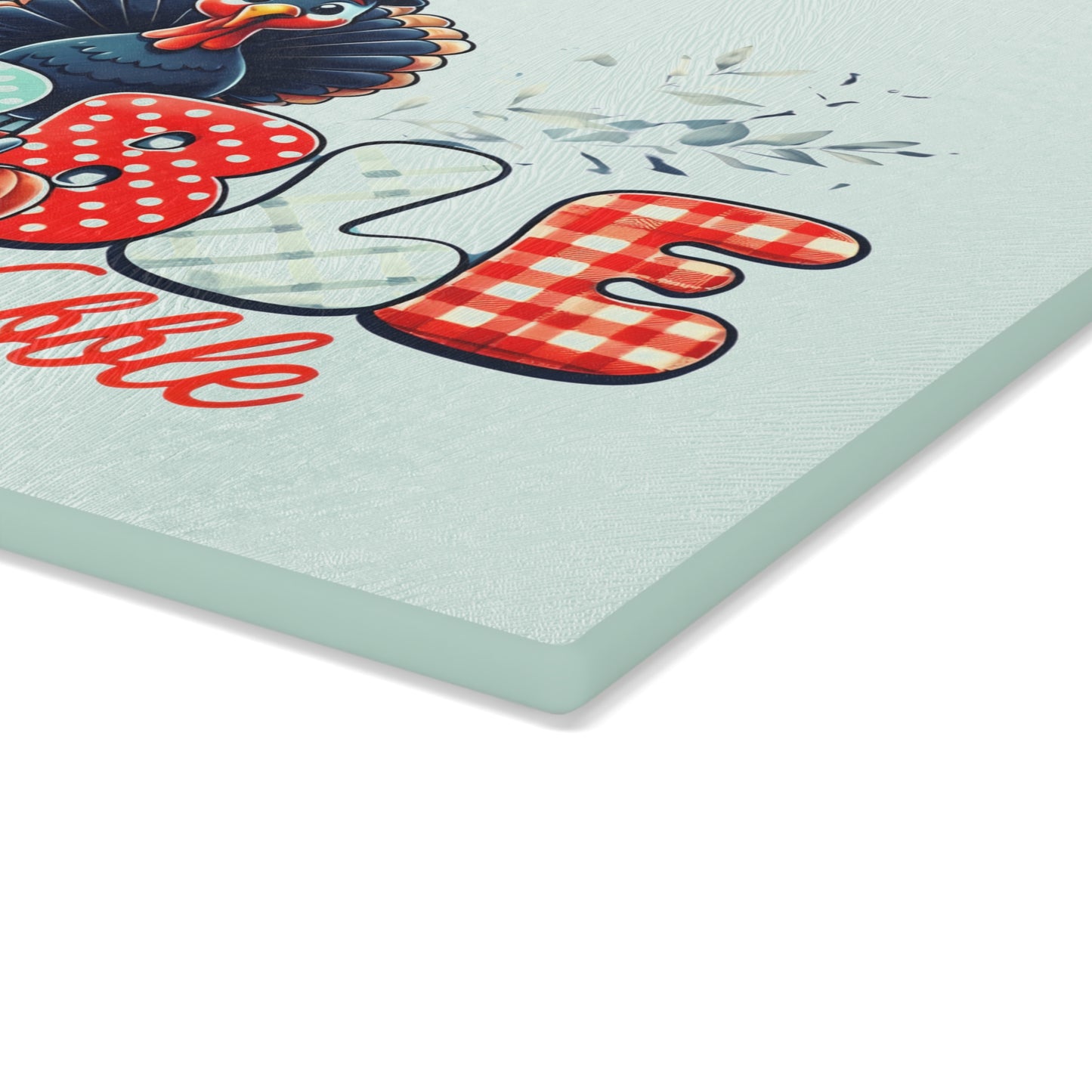 Thanksgiving Glass Cutting Board - Gobble Til You Wobble Design