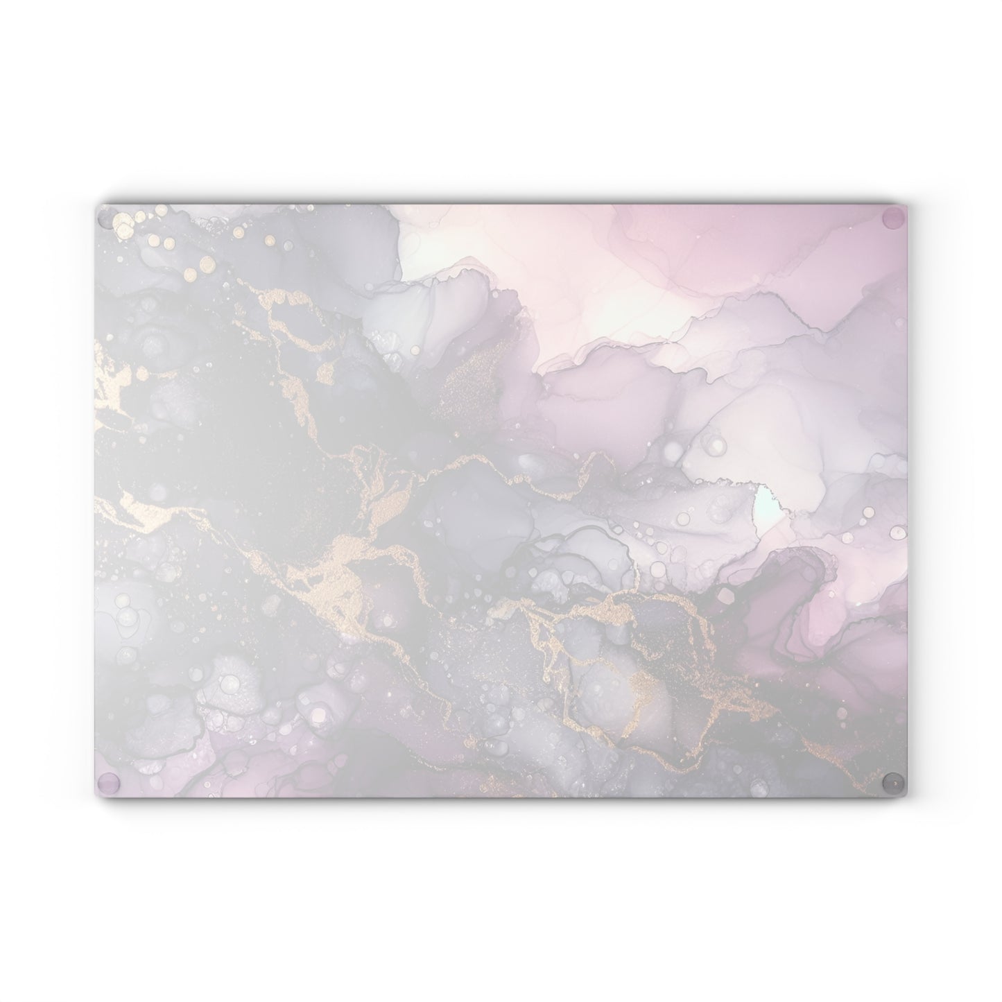 Purple Marble Glass Cutting Board – Abstract Gold Vein Kitchen Board