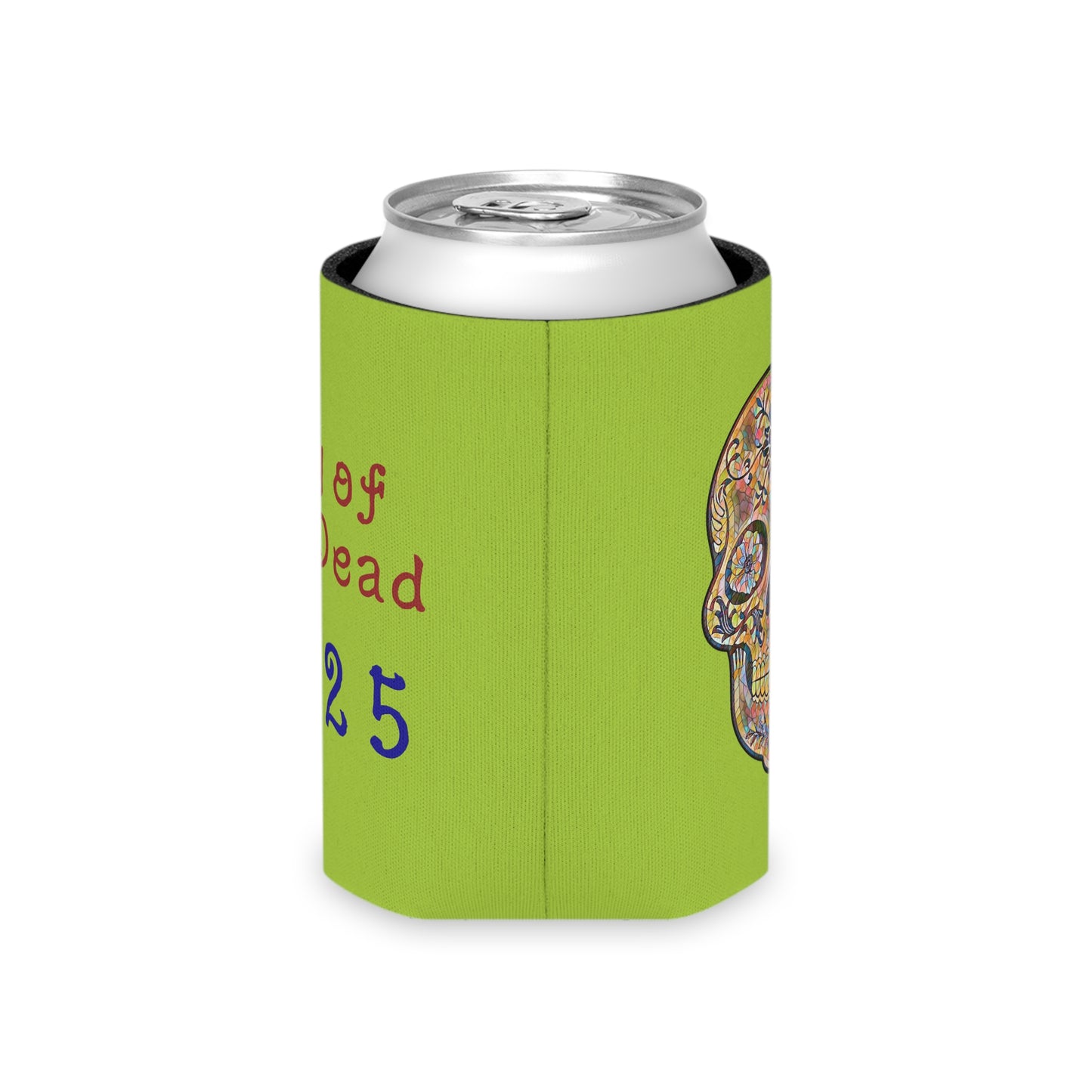 Day of the Dead Can Cooler, Colorful Skull Drink Holder, Party Favor for Dia de los Muertos, Eco-Friendly Beverage Insulator