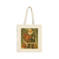 Vintage Santa Cotton Canvas Tote Bag, Holiday Shopping Tote, Eco-Friendly Gift Bag, Festive Christmas Tote, Santa Claus Bag