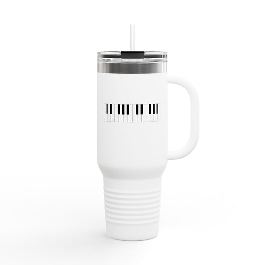 Piano-Themed Insulated Travel Mug, 40oz | Music Lover's Drinkware, Perfect Gift for Musicians, Coffee Mug, Travel Cup, Concert Essential