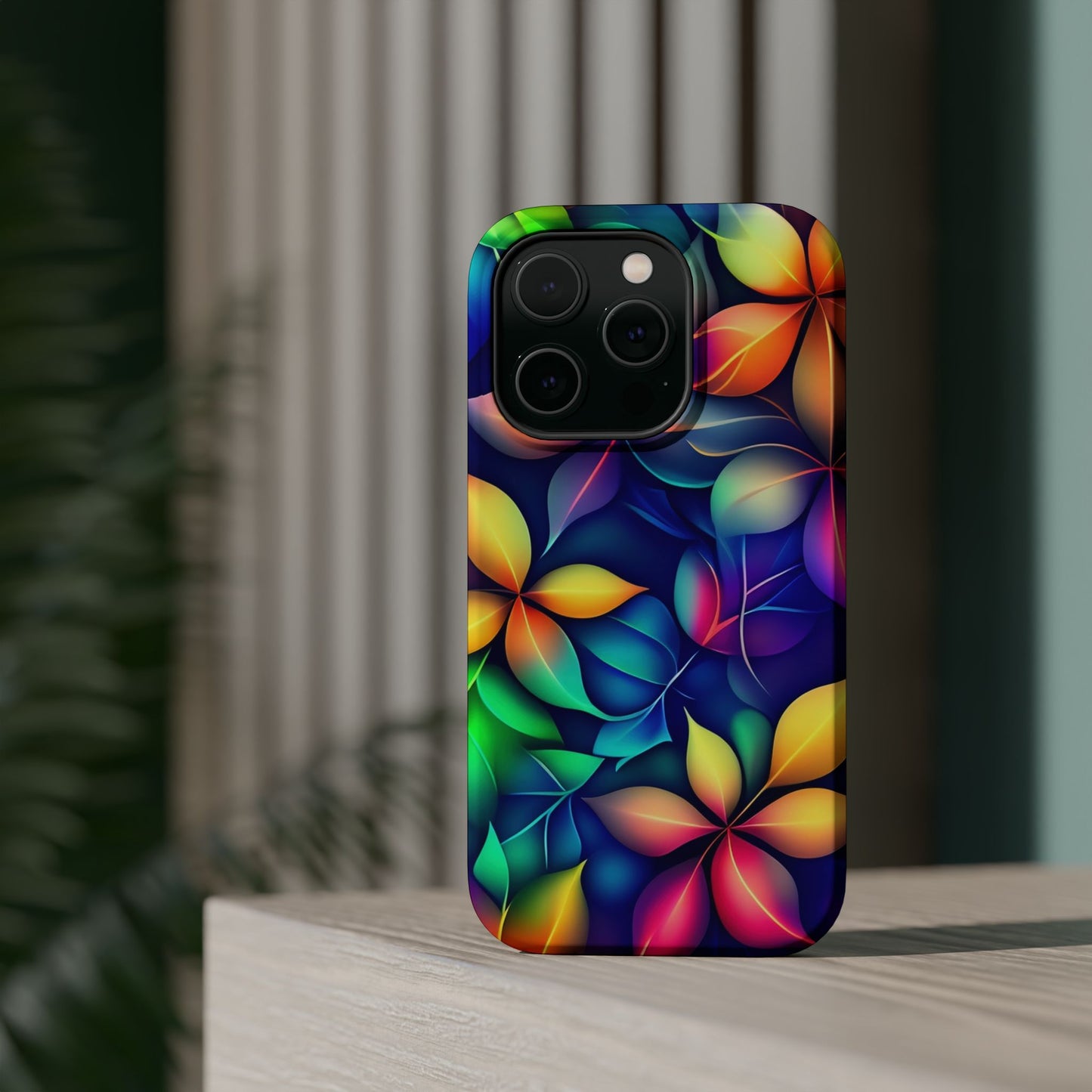 Floral Prism Magnetic Impact-Resistant Phone Case — Colorful Gradient Petal Design