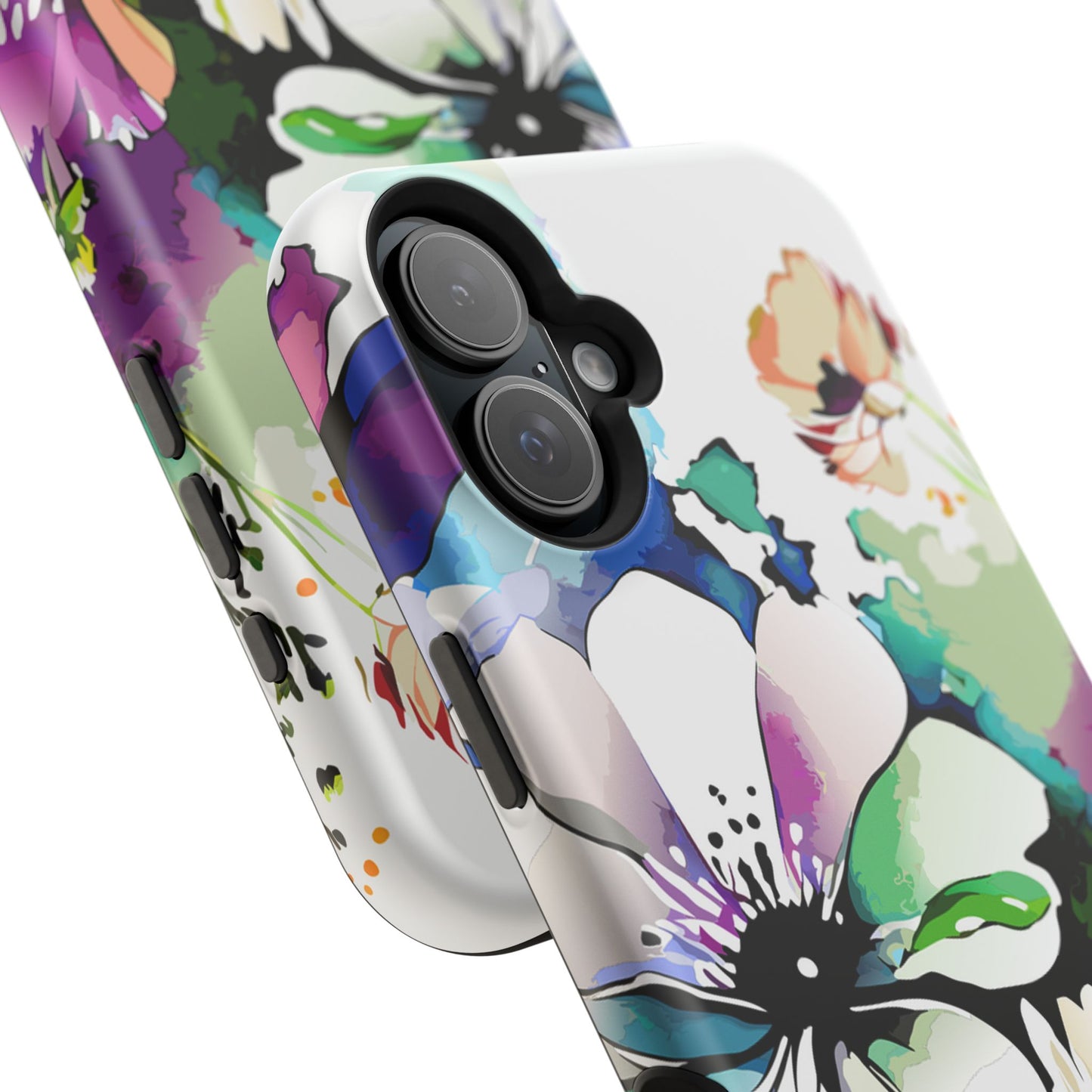 Floral Watercolor Magnetic Phone Case — Impact‑Resistant Protective Cover
