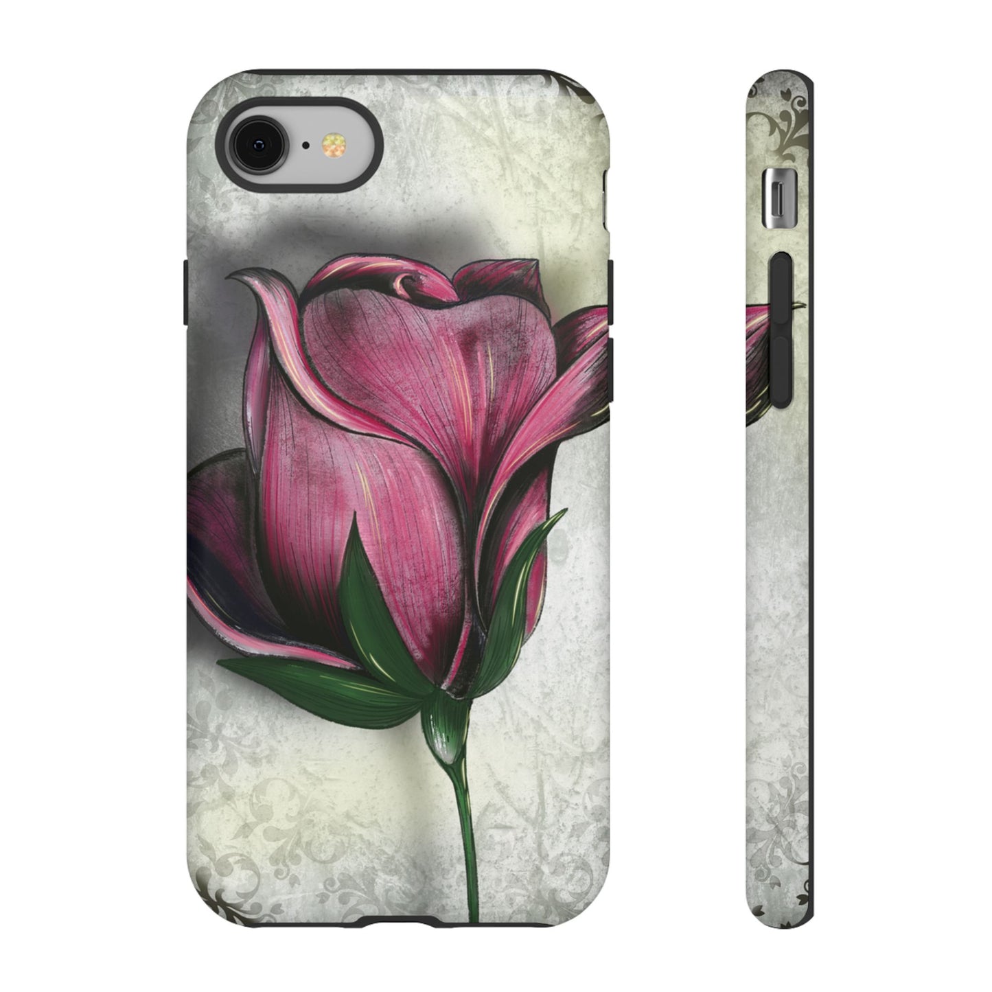 Rose Phone Case – Tough Cases, Floral Phone Cover, Gift for Her, Minimalist Design, Nature Lover's Accessory, Birthday Gift Idea