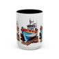 Nautical Accent Coffee Mug | Perfect for Boat Lovers, Sailor Gifts, Coastal Decor, Unique Gift Idea, Custom Artwork Mug