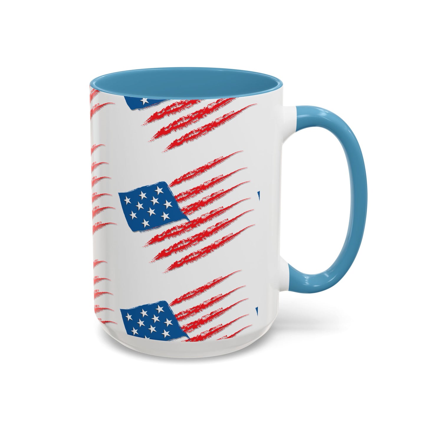 Patriotic Accent Coffee Mug | USA Flag Design, Perfect Gift for Veterans & Independence Day, Coffee Lover's Merchandise, Red White [...]