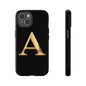 Custom Phone Case with Gold Letter A, Monogrammed Gift, Tough Protective Case, Personalized Phone Accessory, Unique Phone Cover