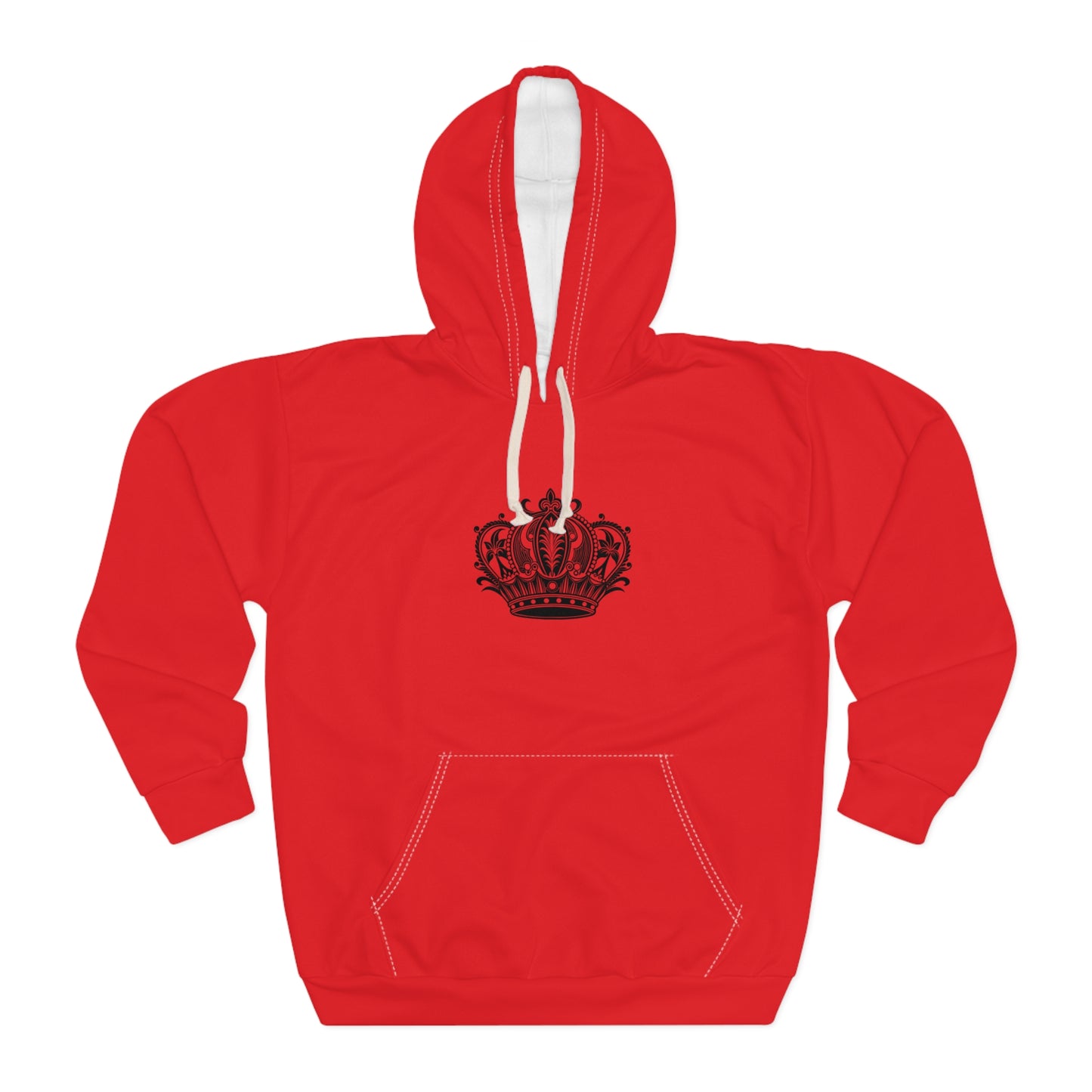 Bold Crown Unisex Pullover Hoodie, Stylish Streetwear, Gift for Him, Her, Cozy Layer, Statement Piece, Red Hoodie