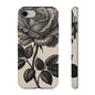 Black Rose Phone Case, Tough Cases with Floral Design, Elegant Tech Accessory, Gift for Flower Lovers, Stylish Protection