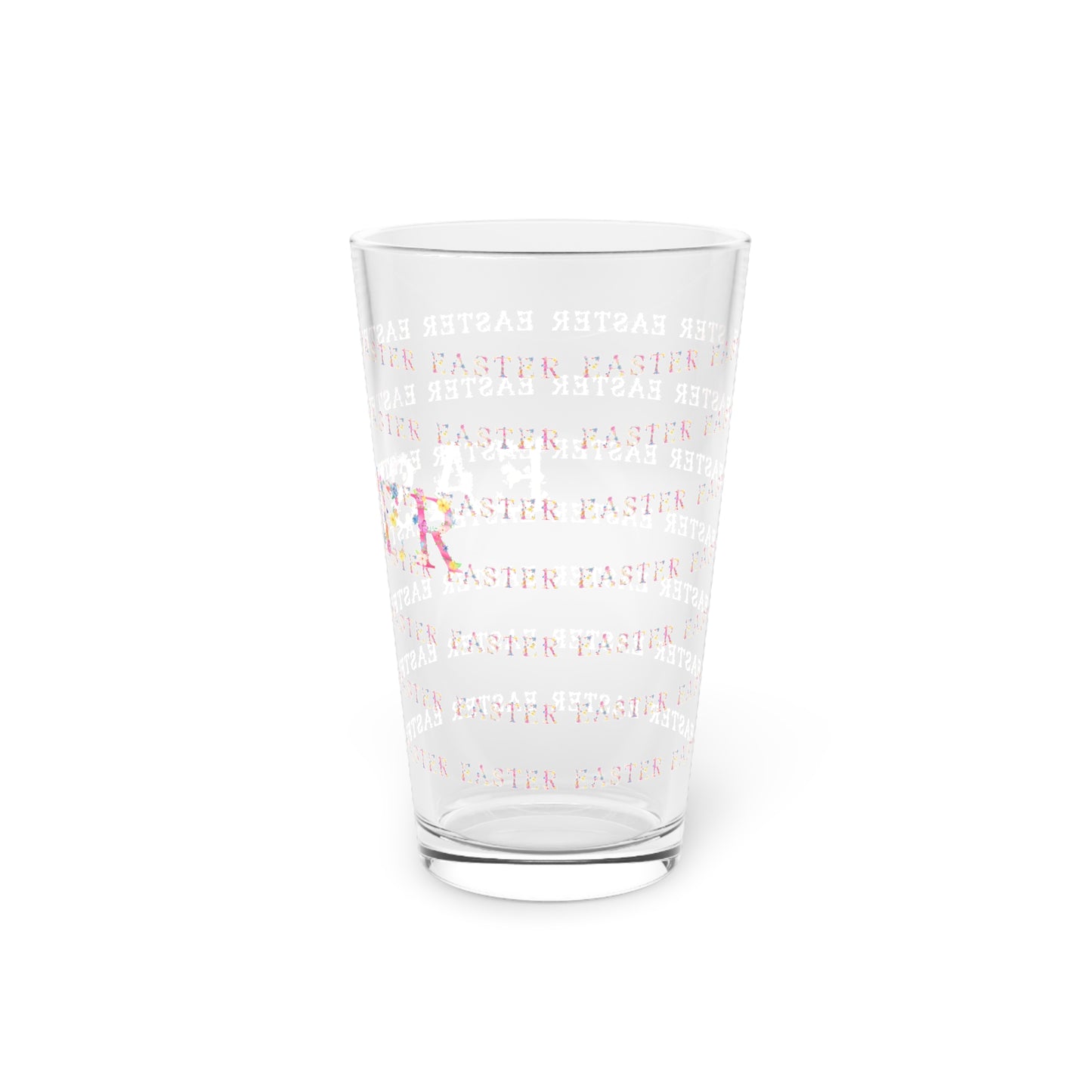 Easter Pint Glass, Colorful Holiday Drinkware 16 oz