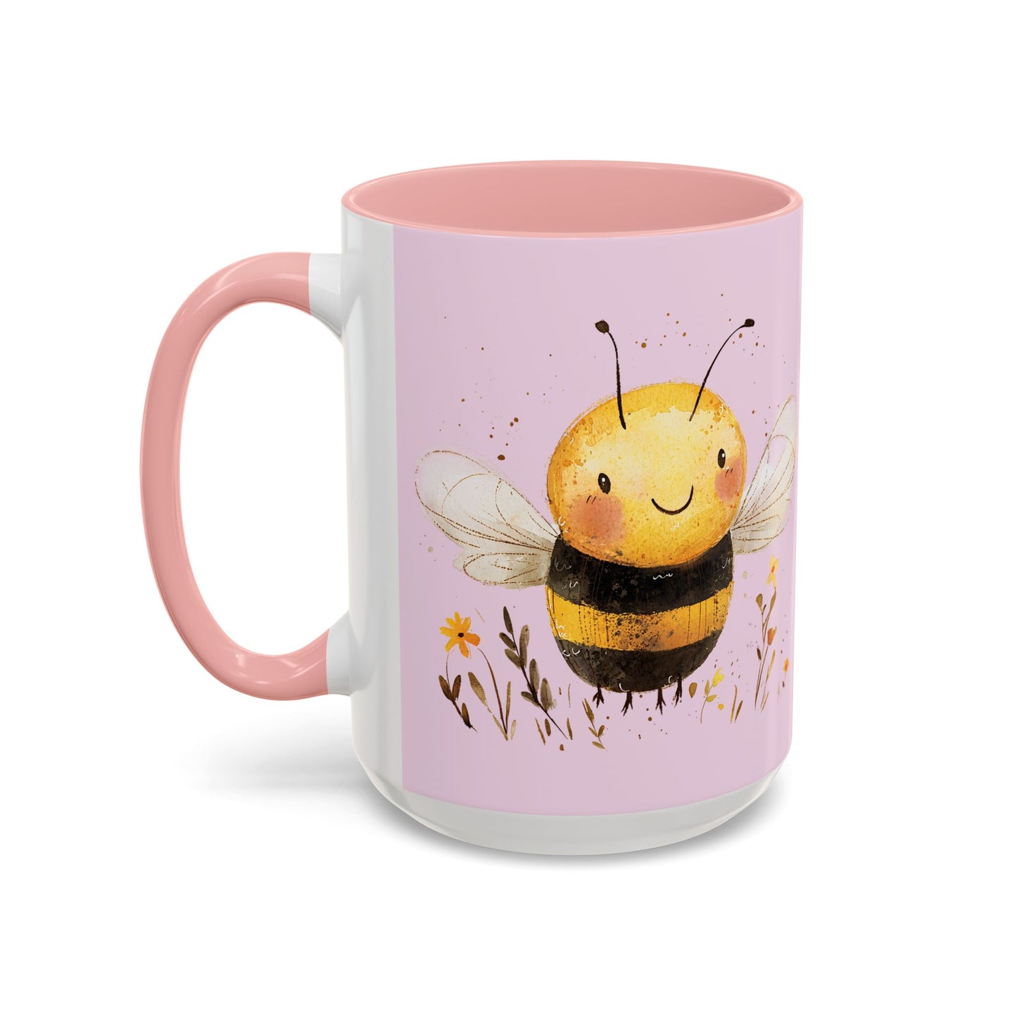 Cute Bee Accent Coffee Mug for Nature Lovers, Fun Bee Design, Gift for Friends, Bee Themed Kitchenware, Bee Lover's Mug