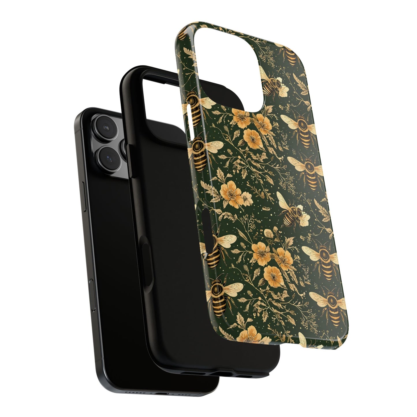 Nature-Inspired Phone Case, Tough Cases for Nature Lovers, Floral Bee Design, Eco-Friendly Gift, Summer Vibes, Trendy Phone Accessory,