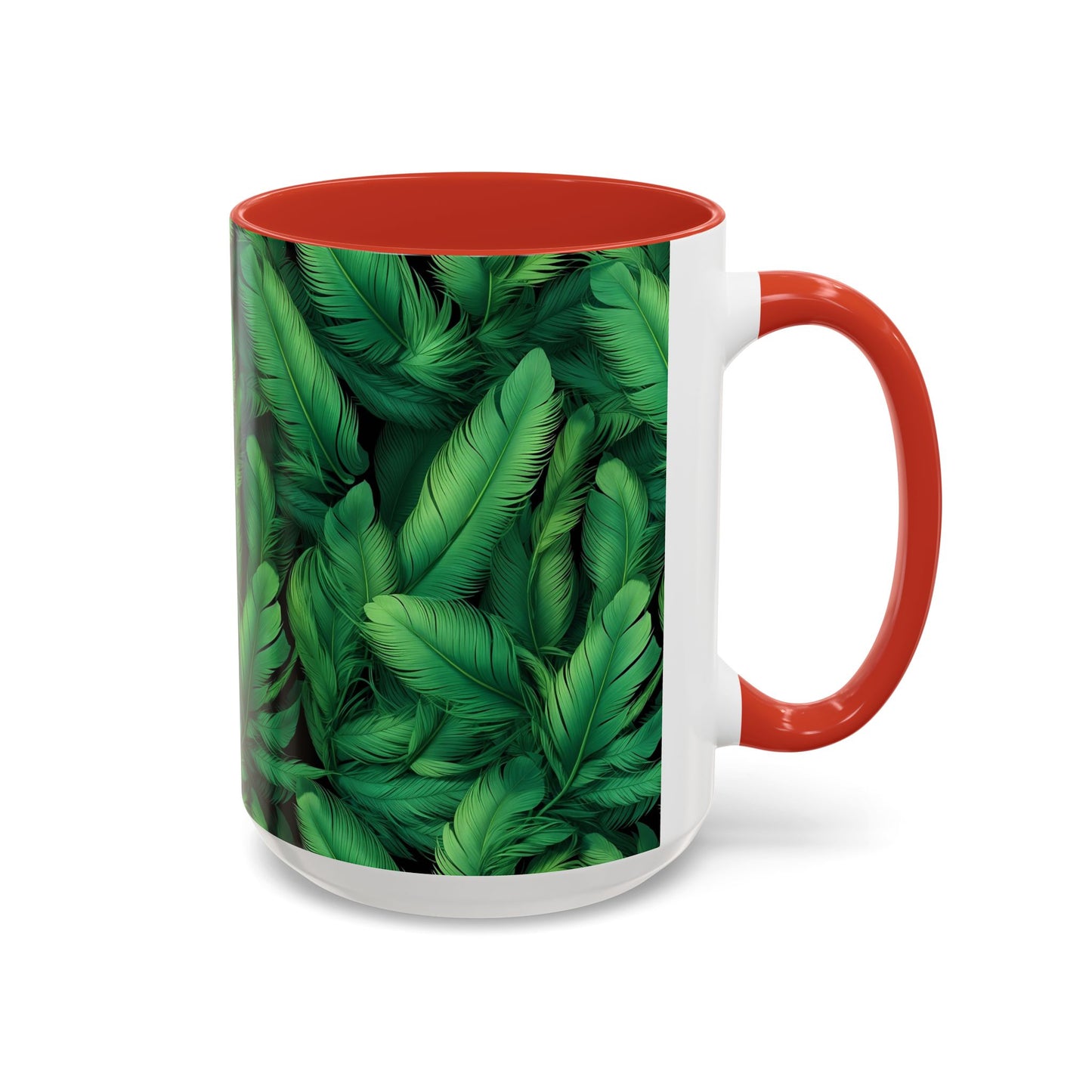 Tropical Leaf Coffee Mug - Green Botanical Drinkware, Ideal Gift for Nature Lovers, Home Decor, Tropical Theme, Eco-Friendly Beverage