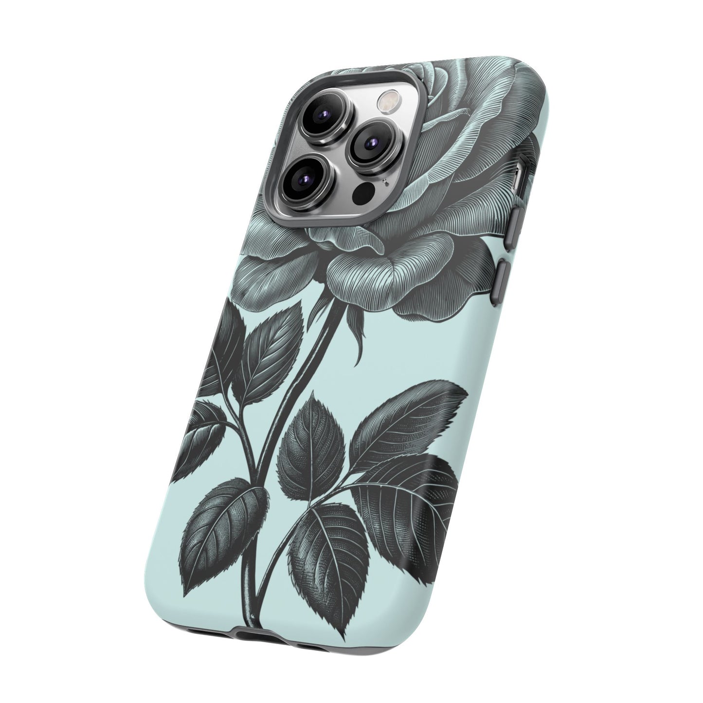 Elegant Floral Phone Case, Tough Cases for iPhones, Black Rose Design, Gift for Her, Stylish Phone Cover, Birthday Gifts