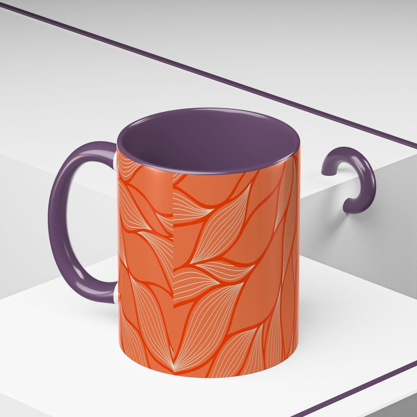 Stylish Accent Coffee Mug, Floral Pattern Drinkware, Unique Gift for Coffee Lovers, Home Decor, Kitchenware, Vibrant Design